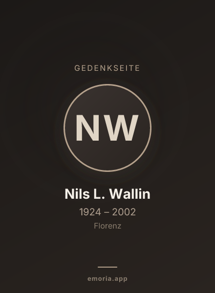 Gedenkportrait von Nils L. Wallin