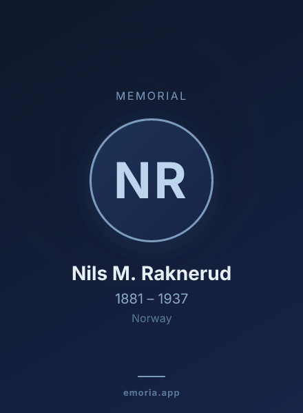 Memorial portrait of Nils M. Raknerud