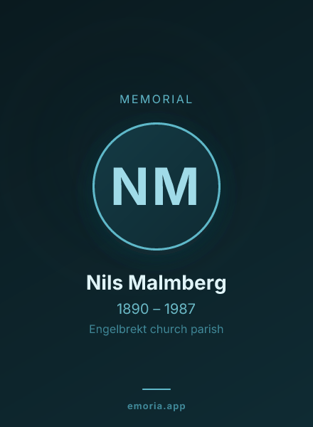 Memorial portrait of Nils Malmberg
