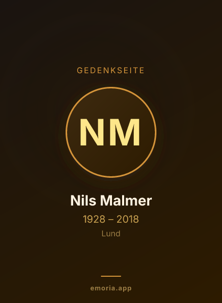 Gedenkportrait von Nils Malmer