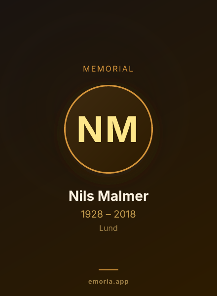 Memorial portrait of Nils Malmer