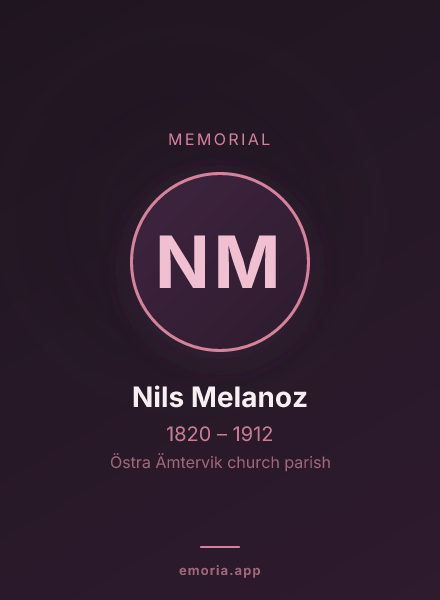 Memorial portrait of Nils Melanoz