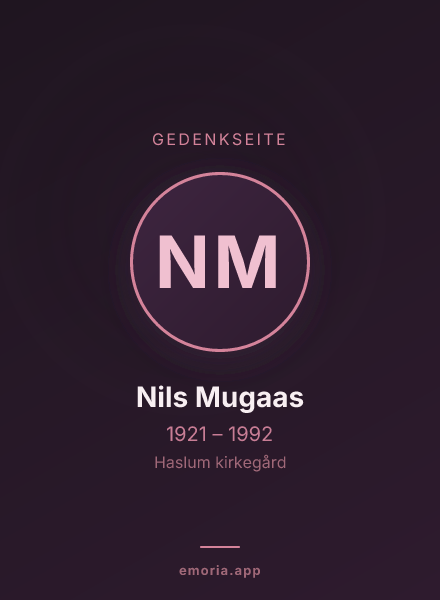 Gedenkportrait von Nils Mugaas