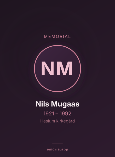 Memorial portrait of Nils Mugaas