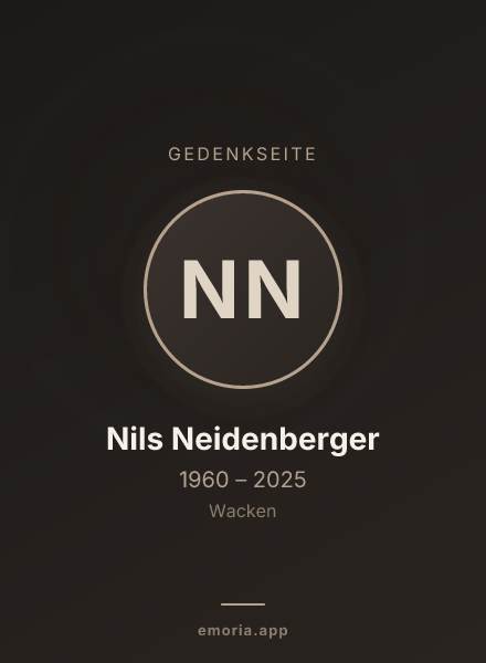 Gedenkportrait von Nils Neidenberger
