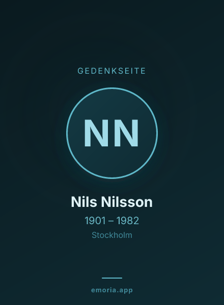 Gedenkportrait von Nils Nilsson