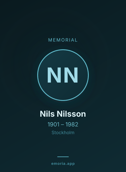 Memorial portrait of Nils Nilsson