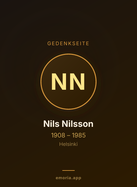 Gedenkportrait von Nils Nilsson