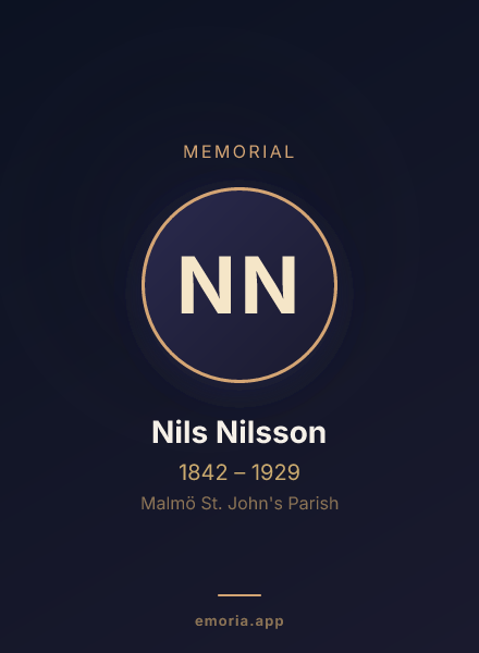 Memorial portrait of Nils Nilsson