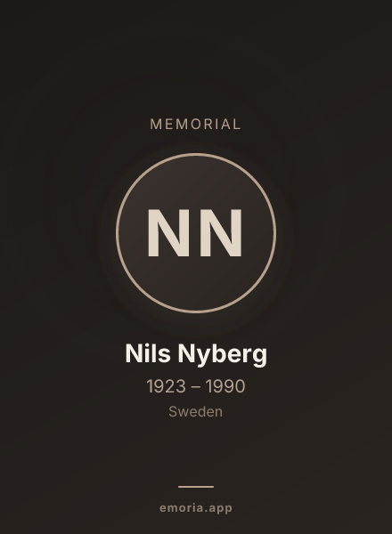 Memorial portrait of Nils Nyberg