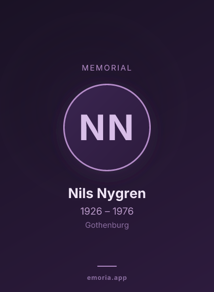 Memorial portrait of Nils Nygren