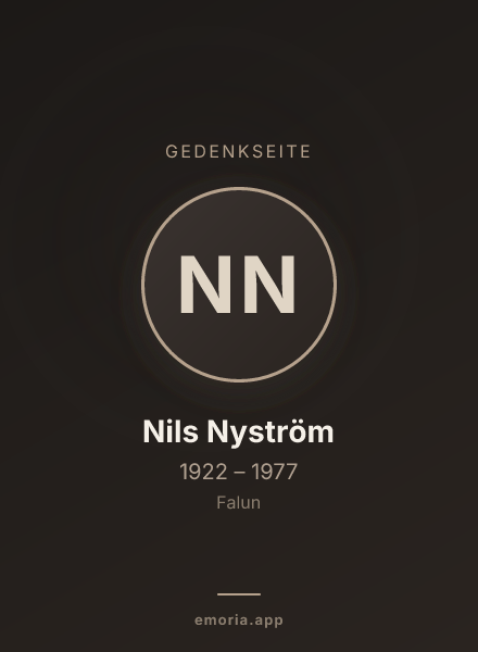 Gedenkportrait von Nils Nyström