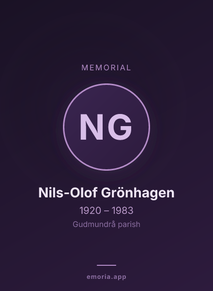 Memorial portrait of Nils-Olof Grönhagen