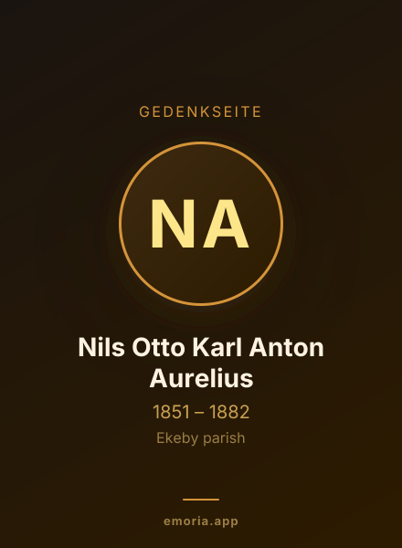 Gedenkportrait von Nils Otto Karl Anton Aurelius