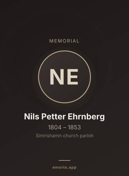 Memorial portrait of Nils Petter Ehrnberg