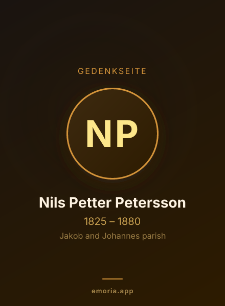 Gedenkportrait von Nils Petter Petersson