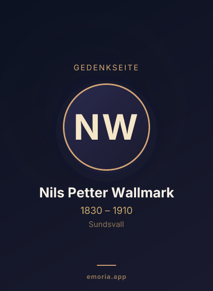 Gedenkportrait von Nils Petter Wallmark