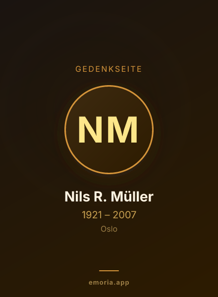 Gedenkportrait von Nils R. Müller