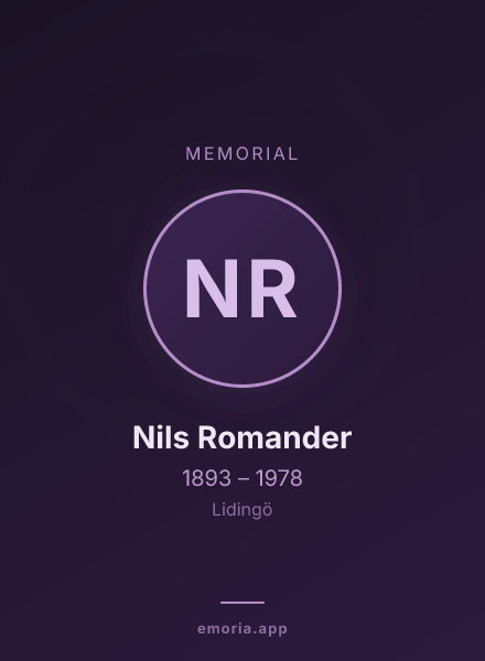 Memorial portrait of Nils Romander