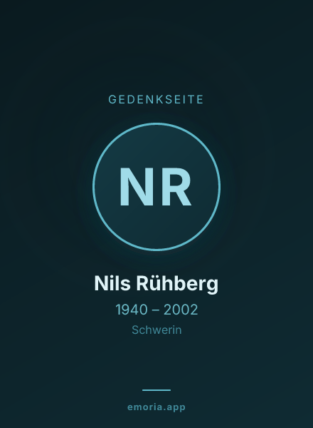 Gedenkportrait von Nils Rühberg