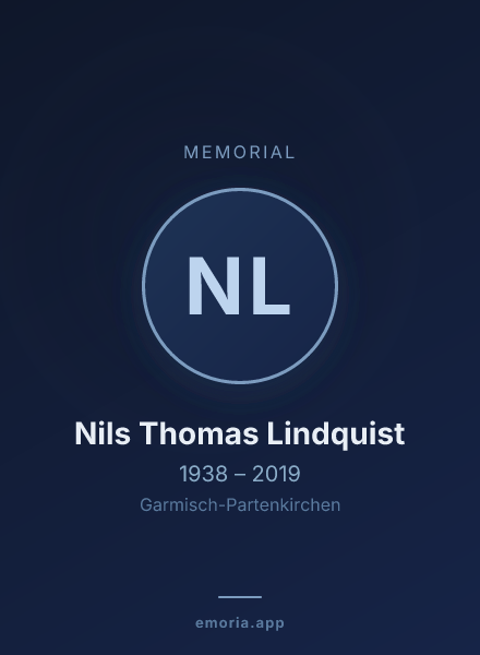 Memorial portrait of Nils Thomas Lindquist