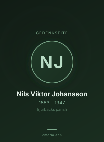 Gedenkportrait von Nils Viktor Johansson