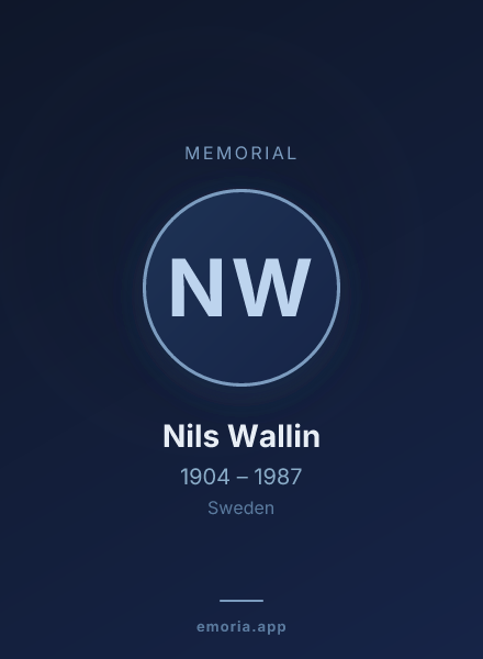 Memorial portrait of Nils Wallin
