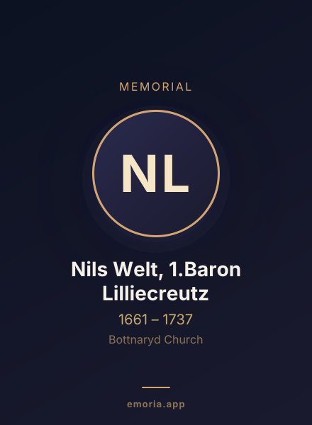 Memorial portrait of Nils Welt, 1.Baron Lilliecreutz