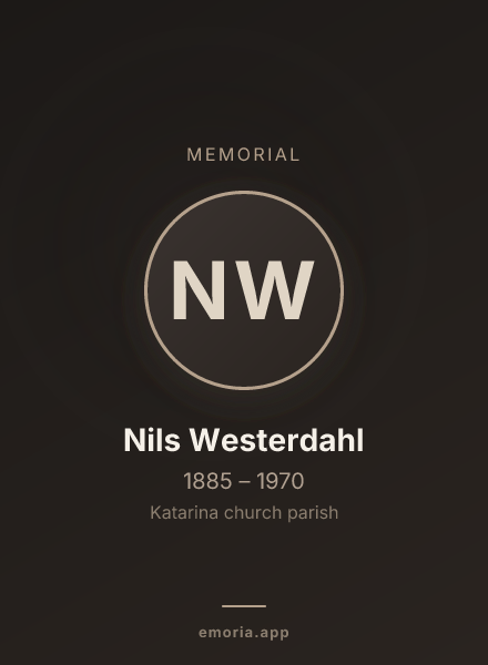 Memorial portrait of Nils Westerdahl