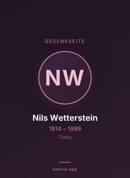 Gedenkportrait von Nils Wetterstein