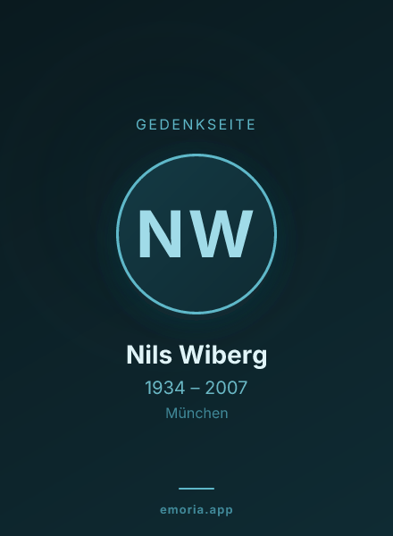 Gedenkportrait von Nils Wiberg