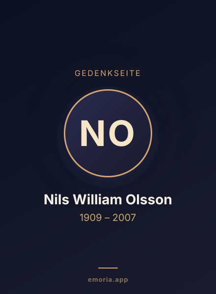 Gedenkportrait von Nils William Olsson