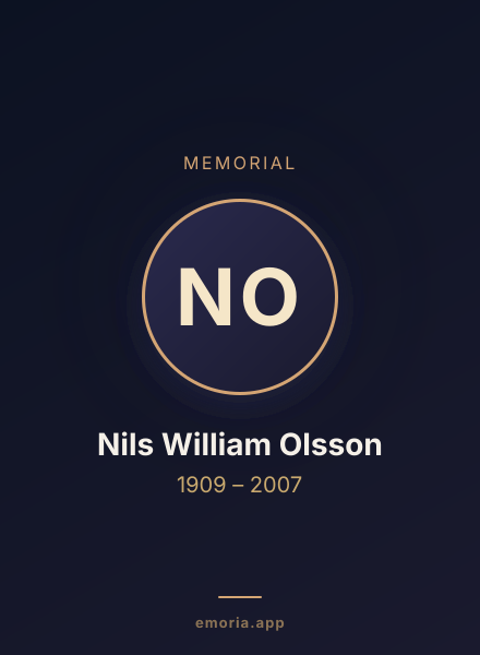 Memorial portrait of Nils William Olsson