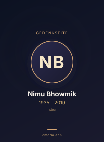 Gedenkportrait von Nimu Bhowmik
