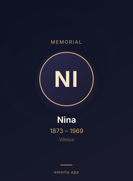 Memorial portrait of Nina