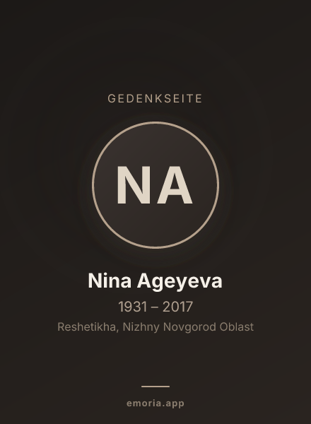 Gedenkportrait von Nina Ageyeva