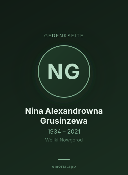 Gedenkportrait von Nina Alexandrowna Grusinzewa