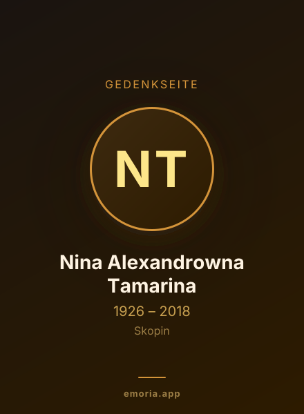 Gedenkportrait von Nina Alexandrowna Tamarina