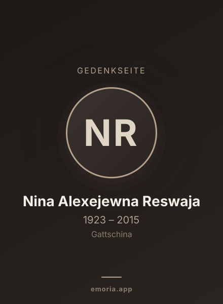 Gedenkportrait von Nina Alexejewna Reswaja