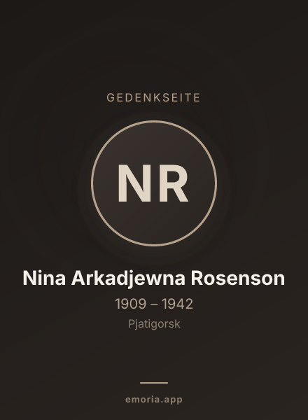Gedenkportrait von Nina Arkadjewna Rosenson