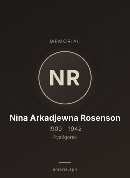 Memorial portrait of Nina Arkadjewna Rosenson