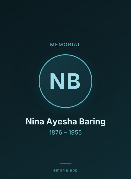 Memorial portrait of Nina Ayesha Baring