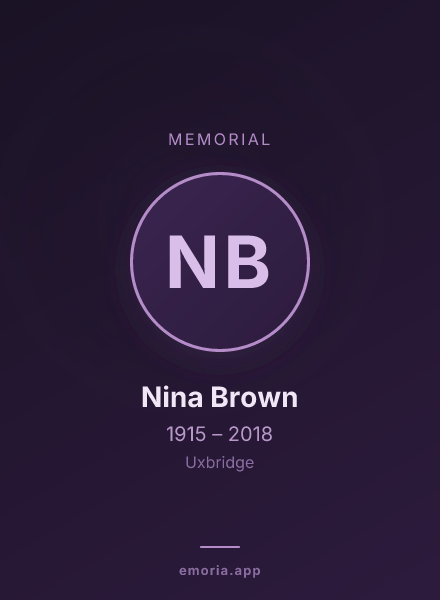 Memorial portrait of Nina Brown