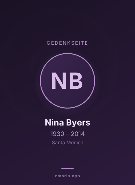 Gedenkportrait von Nina Byers