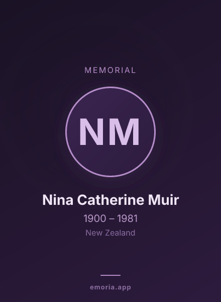 Memorial portrait of Nina Catherine Muir