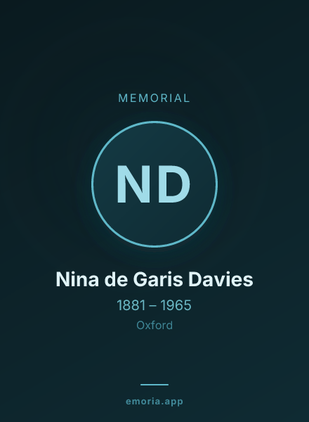 Memorial portrait of Nina de Garis Davies