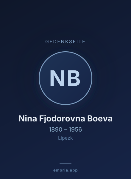 Gedenkportrait von Nina Fjodorovna Boeva