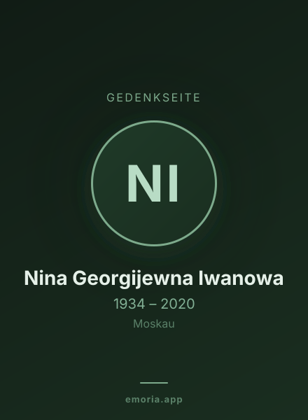 Gedenkportrait von Nina Georgijewna Iwanowa