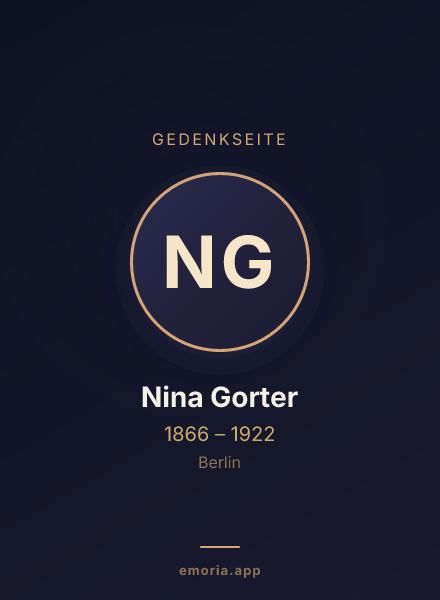 Gedenkportrait von Nina Gorter