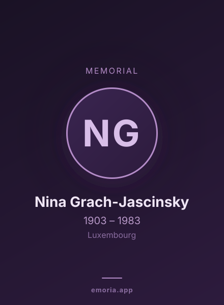 Memorial portrait of Nina Grach-Jascinsky